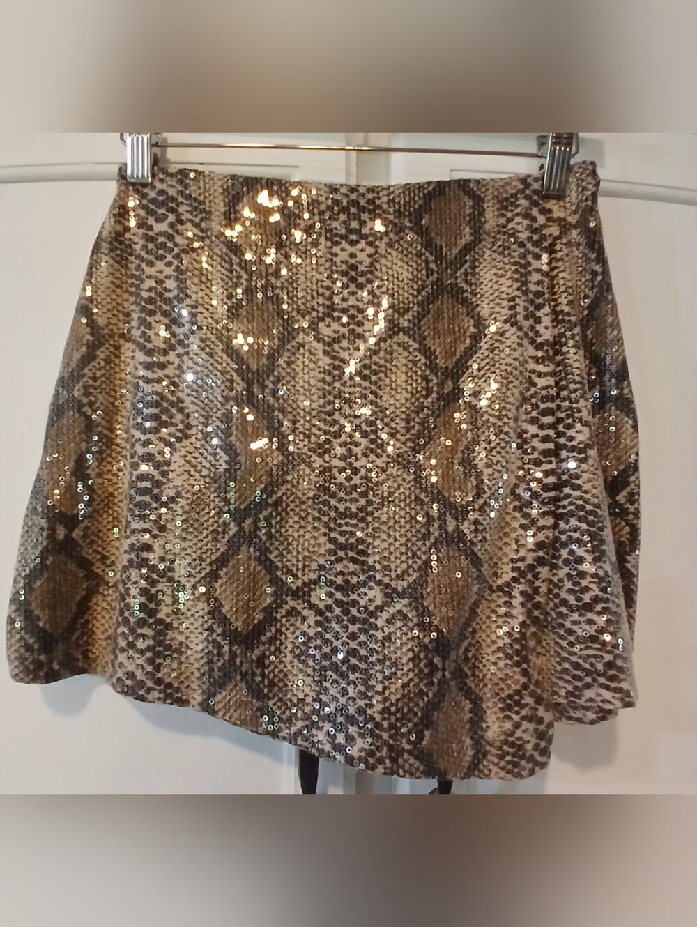 Endless Rose Snakeskin Sequin Mini Skort Size S